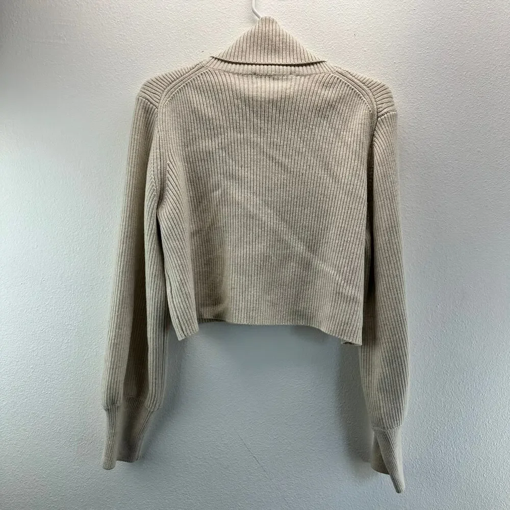 Aritzia Wilfred Rebecca Turtleneck Sweater Merino Wool Cream Med